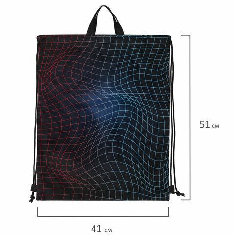 Мешок для обуви BRAUBERG большой удобный с ручкой, 51х41 см, &quot;Neon web&quot;, 271596