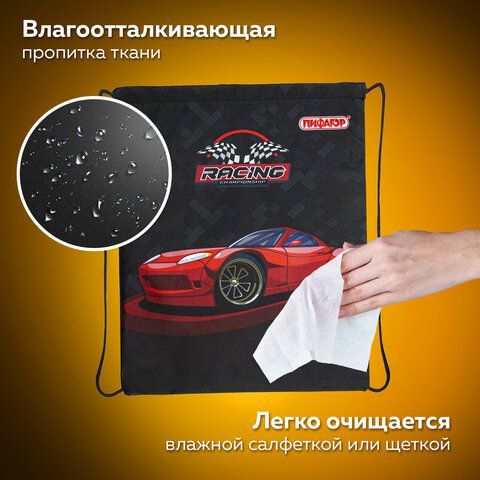 Мешок для обуви ПИФАГОР, 1 отделение, 40х32 см, &quot;Rocket car&quot;, 271605