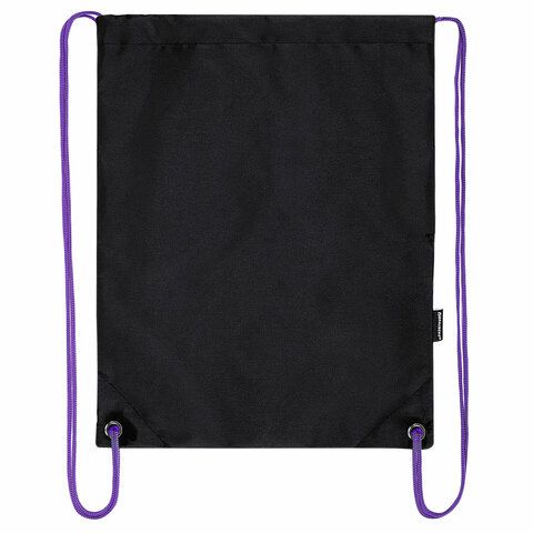 Мешок для обуви BRAUBERG плотный, карман на молнии, подкладка, 43х33 см, &quot;Neon Purple&quot;, 271626