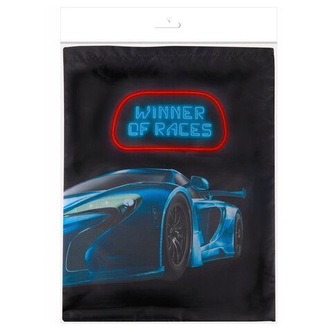 Мешок для обуви BRAUBERG KIDS, с петлей, 42х34 см, &quot;Winner of Races&quot;, 271627