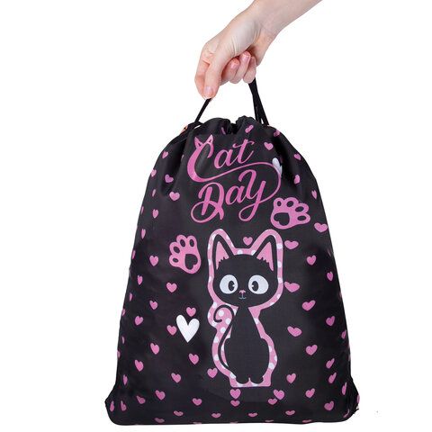 Мешок для обуви BRAUBERG KIDS, с петлей, 42х34 см, &quot;Amazed cat&quot;, 271629