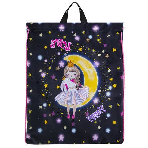 Мешок для обуви BRAUBERG KIDS, с петлей, 42х34 см, &quot;Moon girl&quot;, 271630