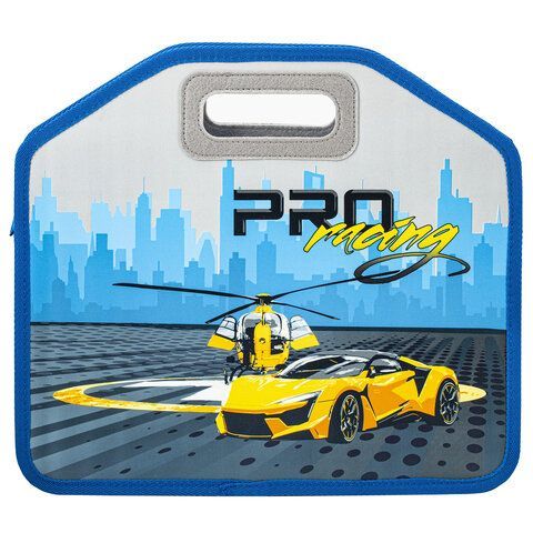 Папка-сумка ЮНЛАНДИЯ, 1 отделение, фетровые ручки, 34х30х11 см, &quot;Proracing&quot;, 271632