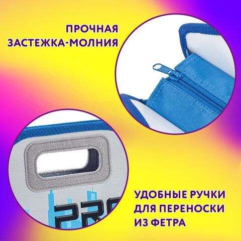Папка-сумка ЮНЛАНДИЯ, 1 отделение, фетровые ручки, 34х30х11 см, &quot;Proracing&quot;, 271632