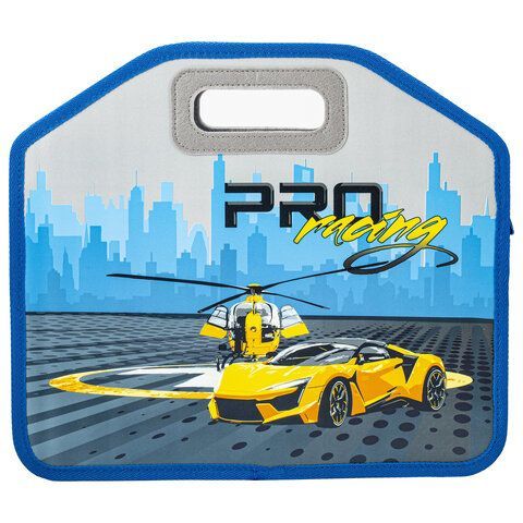 Папка-сумка ЮНЛАНДИЯ, 1 отделение, фетровые ручки, 34х30х11 см, &quot;Proracing&quot;, 271632
