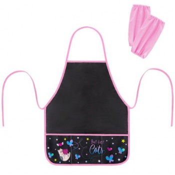 Фартук с нарукавниками для уроков труда BRAUBERG, 3 кармана, 45x54 см, "Cats First", 271634