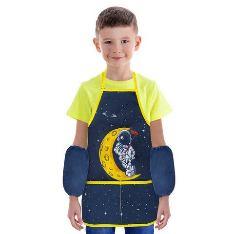 Фартук с нарукавниками для уроков труда BRAUBERG KIDS, 45x54 см, 2 кармана, &quot;Spaceman&quot;, 271639