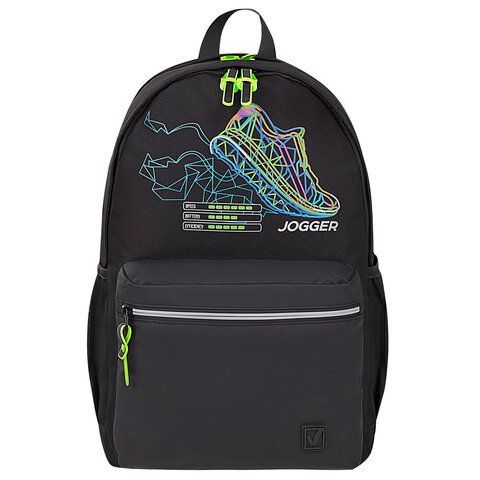 Рюкзак BRAUBERG FASHION CITY универсальный, 2 отделения, &quot;Virtual sneaker&quot;, черный, 46х31х15 см, 271671