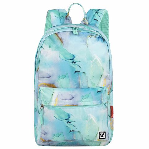 Рюкзак BRAUBERG DREAM универсальный с карманом для ноутбука, эргономичный, &quot;Mint marble&quot;, 42х26х14 см, 271676