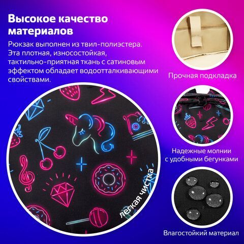 Рюкзак BRAUBERG DREAM универсальный с карманом для ноутбука, эргономичный, &quot;Sweet dreams&quot;, 42х26х14 см, 271677