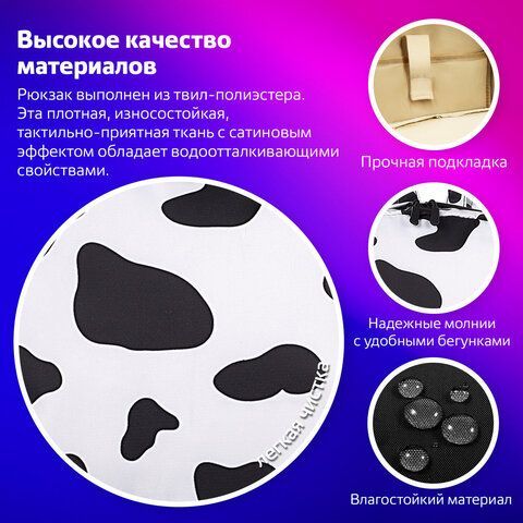Рюкзак BRAUBERG DREAM универсальный с карманом для ноутбука, эргономичный, &quot;Animal&quot;, 42х26х14 см, 271678