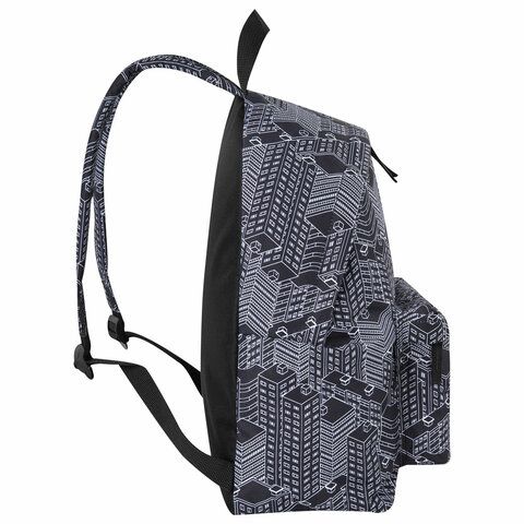 Рюкзак BRAUBERG СИТИ-ФОРМАТ универсальный, &quot;Night city&quot;, черный, 41х32х14 см, 271679