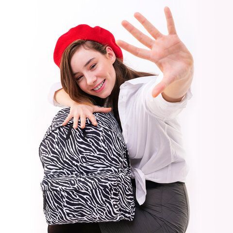 Рюкзак BRAUBERG СИТИ-ФОРМАТ универсальный, &quot;Zebra&quot;, белый/черный, 41х32х14 см, 271680