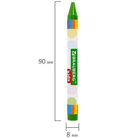 Восковые мелки BRAUBERG KIDS 6 шт., НАБОР 12 цветов, 271696