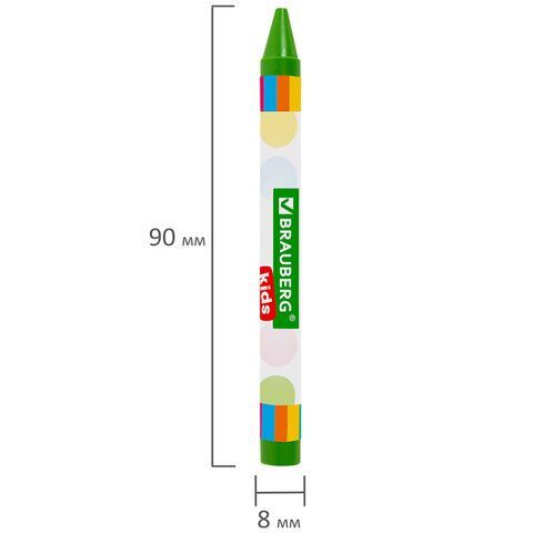 Восковые мелки BRAUBERG KIDS, НАБОР 12 цветов, 271696