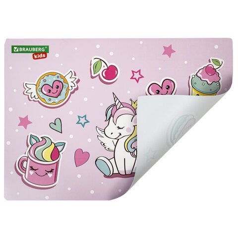 Настольное покрытие BRAUBERG KIDS 3 шт., А3+, пластик, 46x33 см, &quot;Unicorn dreams&quot;, 271730