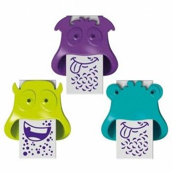Ластик MAPED 3 шт. "Little Monster", 65х12,5х18 мм, пластиковый футляр в виде монстра, ассорти, блистер, 127710