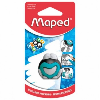 Ластик-пазл фигурный MAPED 2 шт. "Croc Croc Puzzle Frog", для карандашей и стираемых чернил, голубой, 015901