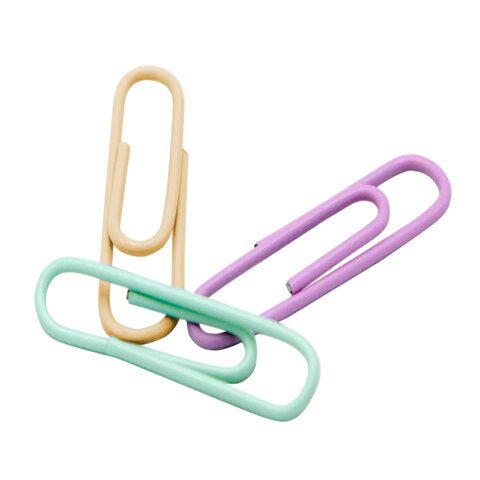 Скрепки BRAUBERG PASTEL 28 мм пастельные цвета, 100 штук, в пластиковой коробке, 27хх