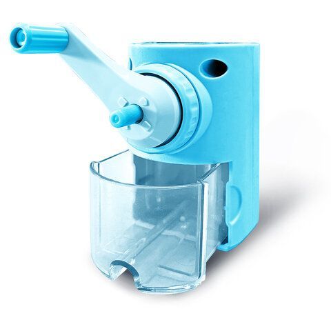Точилка механическая BRAUBERG KIDS, для простых и цветных карандашей, корпус голубой, крепление к столу, 272005