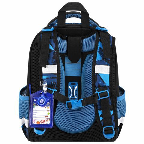 Ранец BRAUBERG PREMIUM, 2 отделения, с брелоком, &quot;Night race&quot;, 3D-панель, 38х29х16 см, 272014