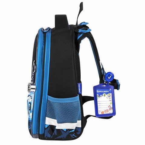 Ранец BRAUBERG PREMIUM, 2 отделения, с брелоком, &quot;Night race&quot;, 3D-панель, 38х29х16 см, 272014