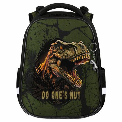 Ранец BRAUBERG PREMIUM, 2 отделения, с брелоком, &quot;Dino attack&quot;, 3D-панель, 38х29х16 см, 272016