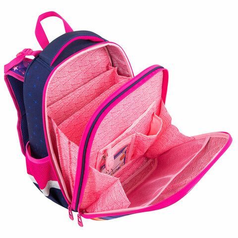 Ранец BRAUBERG PREMIUM, 2 отделения, с брелоком, &quot;Cute fox&quot;, LED-ЛАМПОЧКИ, 38х29х16 см, 272019