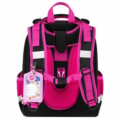 Ранец BRAUBERG PREMIUM, 2 отделения, с брелоком, &quot;Space sweets&quot;, LED-ЛАМПОЧКИ, 38х29х16 см, 272020