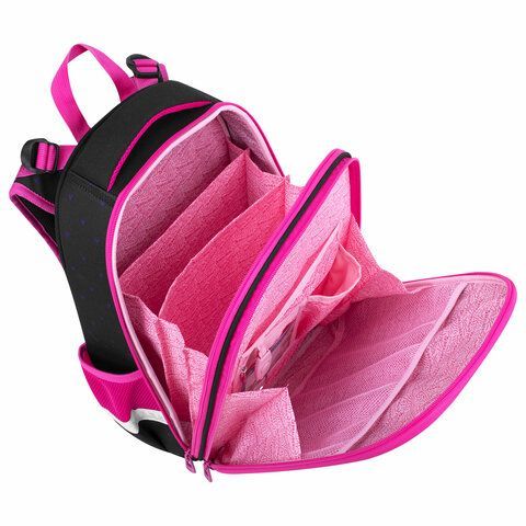 Ранец BRAUBERG PREMIUM, 2 отделения, с брелоком, &quot;Space sweets&quot;, LED-ЛАМПОЧКИ, 38х29х16 см, 272020