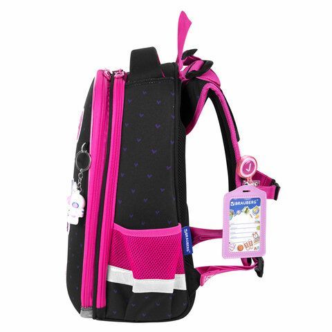 Ранец BRAUBERG PREMIUM, 2 отделения, с брелоком, &quot;Space sweets&quot;, LED-ЛАМПОЧКИ, 38х29х16 см, 272020