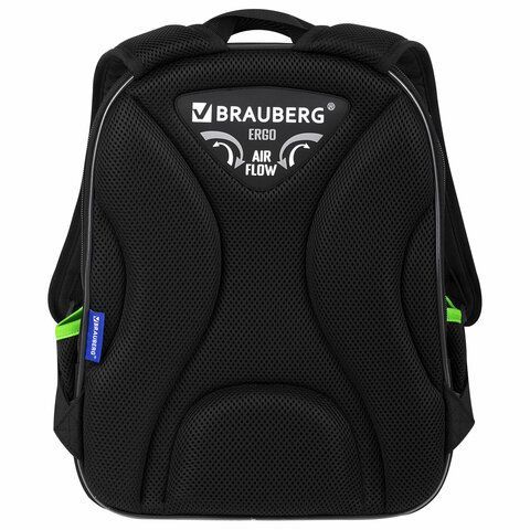 Ранец BRAUBERG QUADRO, 3 отделения, с брелком, &quot;Tyrannosaur&quot;, светящийся рисунок, 37х28х18 см, 272021