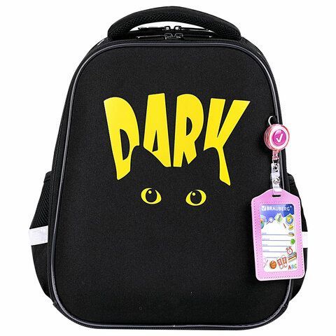 Ранец BRAUBERG FIT, 2 отделения, &quot;Dark cat&quot;, 38х27х14 см, 272026