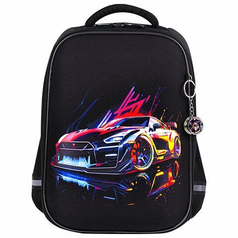Ранец BRAUBERG LIGHT, 1 отделение, с брелоком, &quot;Neon drift&quot;, 36х26х13 см, 272027