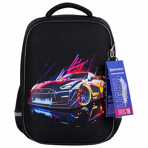 Ранец BRAUBERG LIGHT, 1 отделение, с брелоком, &quot;Neon drift&quot;, 36х26х13 см, 272027