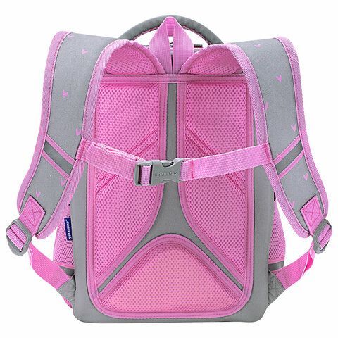 Ранец BRAUBERG LIGHT, 1 отделение, с брелоком, &quot;Cat patches&quot;, плюшевые нашивки, 36х26х13 см, 272030
