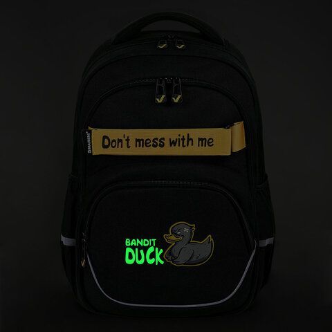Рюкзак BRAUBERG MOTION, 2 отделения, 3 кармана, &quot;Angry duck&quot;, СВЕТЯЩИЙСЯ, 41х28х17 см, 272031