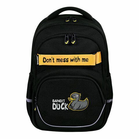 Рюкзак BRAUBERG MOTION, 2 отделения, 3 кармана, &quot;Angry duck&quot;, СВЕТЯЩИЙСЯ, 41х28х17 см, 272031
