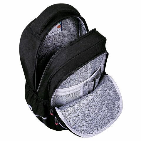 Рюкзак BRAUBERG MOTION, 2 отделения, 3 кармана, &quot;Calm capy&quot;, СВЕТЯЩИЙСЯ, 41х28х17 см, 272032