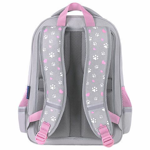 Рюкзак BRAUBERG SOFT, 2 отделения, 3 кармана, &quot;Sleepy cat&quot;, СВЕТЯЩИЙСЯ, 40х31х15 см, 272035