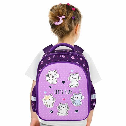 Ранец BRAUBERG KIDS STANDARD, 2 отделения, &quot;Playing kittens&quot;, 36х28х14 см, 272038