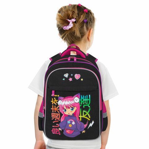 Рюкзак BRAUBERG FAVOUR, 2 отделения, 3 кармана, &quot;Anime girl&quot;, 40х29х15 см, 272059