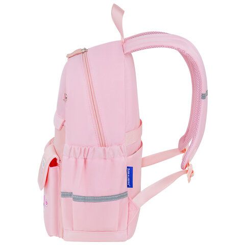 Рюкзак BRAUBERG PASTEL с термонашивками в комплекте, &quot;Anime kitten&quot;, персиковый, 40х29х14 см, 272065