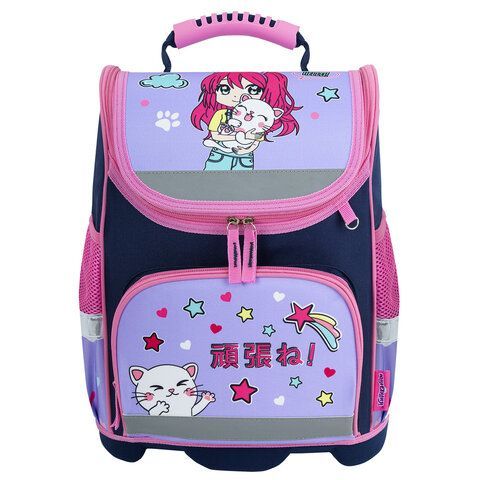 Ранец ЮНЛАНДИЯ WISE, 1 отделение, 3 кармана, устойчивое дно, &quot;Anime hugs&quot;, 37x29х15 см, 272074