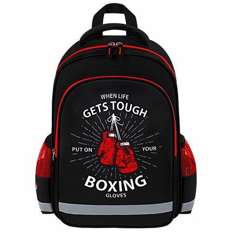 Рюкзак ПИФАГОР SCHOOL, 1 отделение, 3 кармана, &quot;Boxing&quot;, 38x28х14 см, 272077
