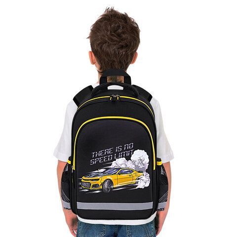 Рюкзак ПИФАГОР SCHOOL, 1 отделение, 3 кармана, &quot;Extreme speed&quot;, 38x28х14 см, 272078