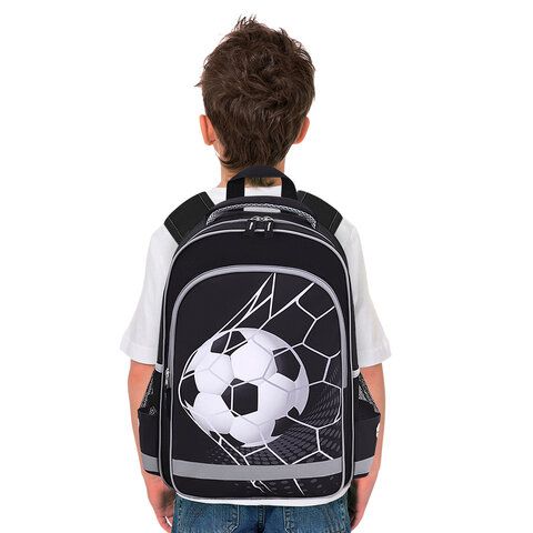 Рюкзак ПИФАГОР SCHOOL, 1 отделение, 3 кармана, &quot;Ball kick&quot;, 38x28х14 см, 272079