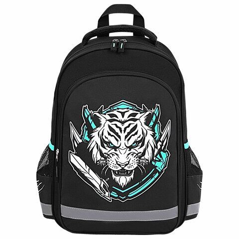 Рюкзак ПИФАГОР SCHOOL, 1 отделение, 3 кармана, &quot;White tiger&quot;, 38x28х14 см, 272081