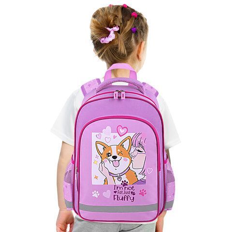 Рюкзак ПИФАГОР SCHOOL, 1 отделение, 3 кармана, &quot;Fluffy akita&quot;, 38x28х14 см, 272084
