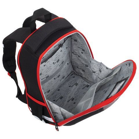 Ранец BRAUBERG KIDS START, 1 отделение, 2 кармана, &quot;Red car&quot;, 35х26х13 см, 272091